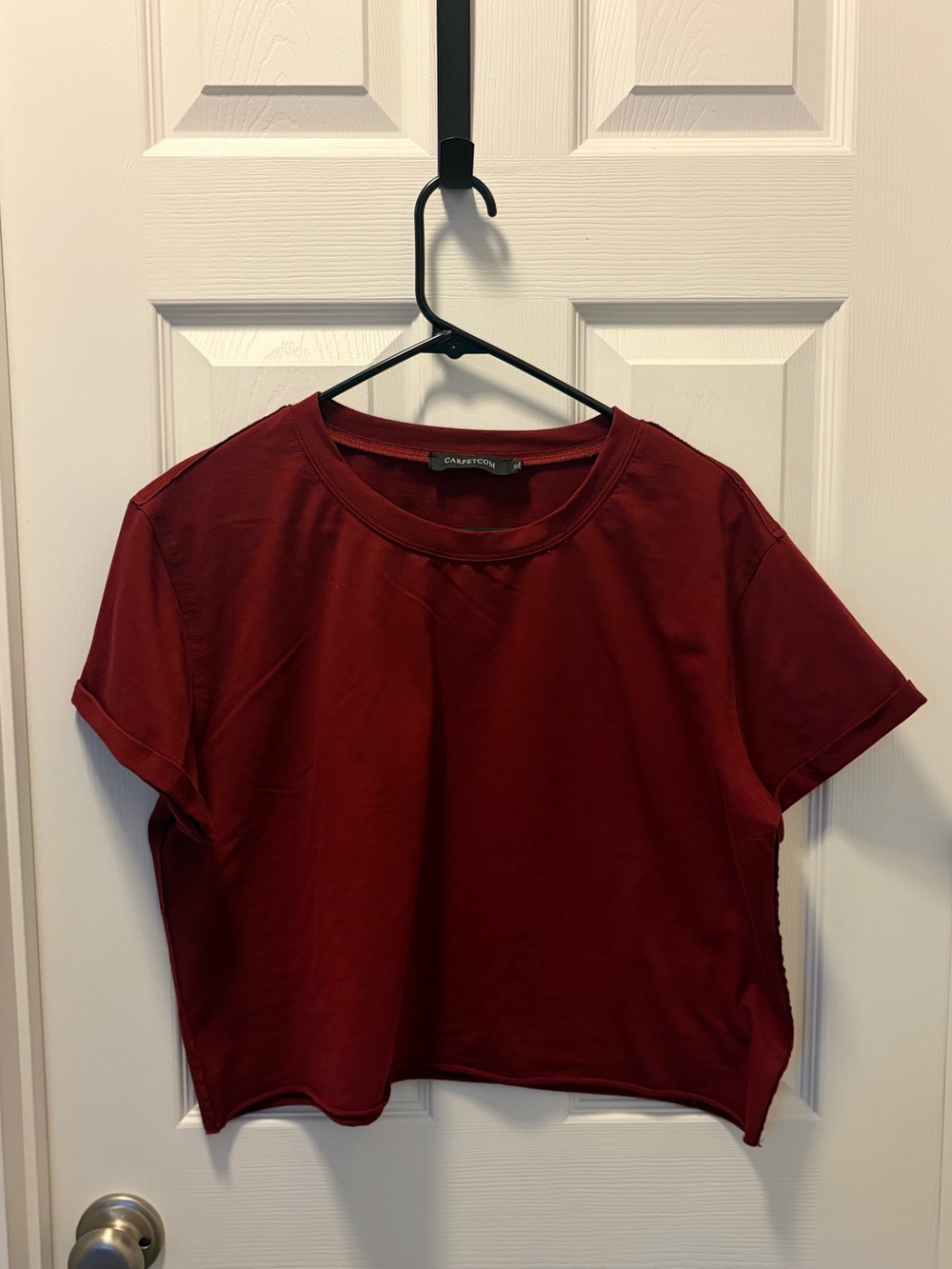 Cargo Burgundy Cropped Short Sleeve Tee